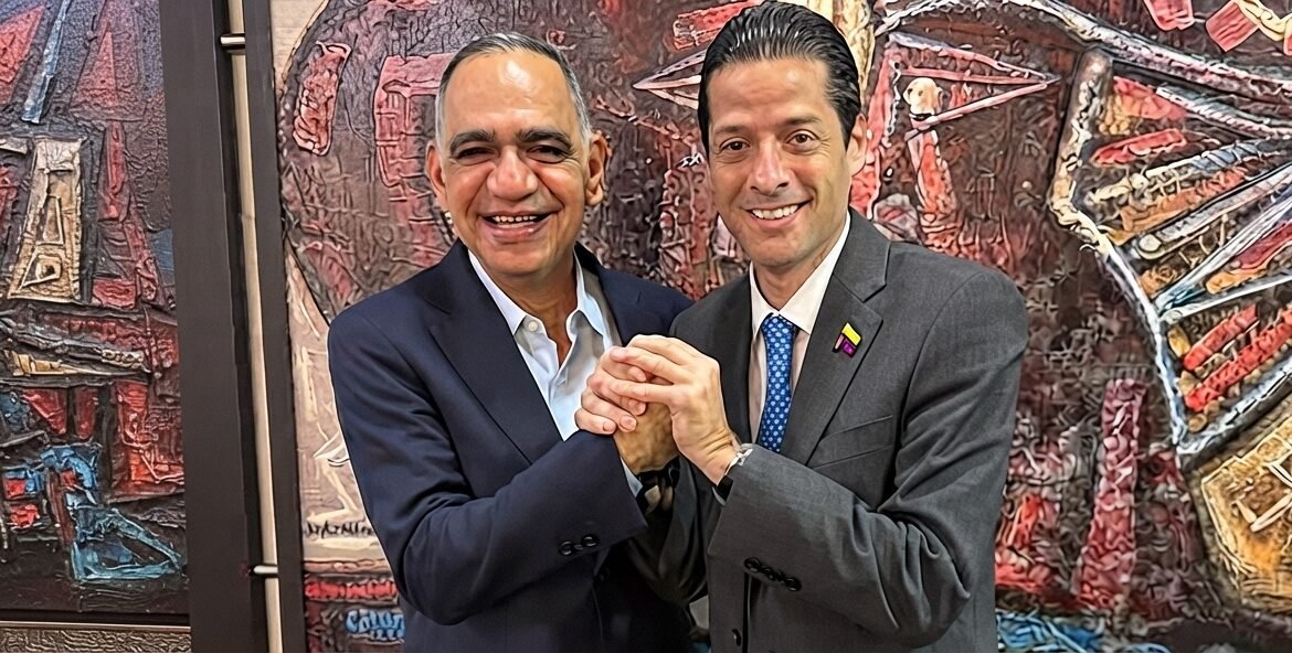 Alcalde de Santa marta Carlos Pinedo y el señor Ministro de comercio Mauricio Gómez